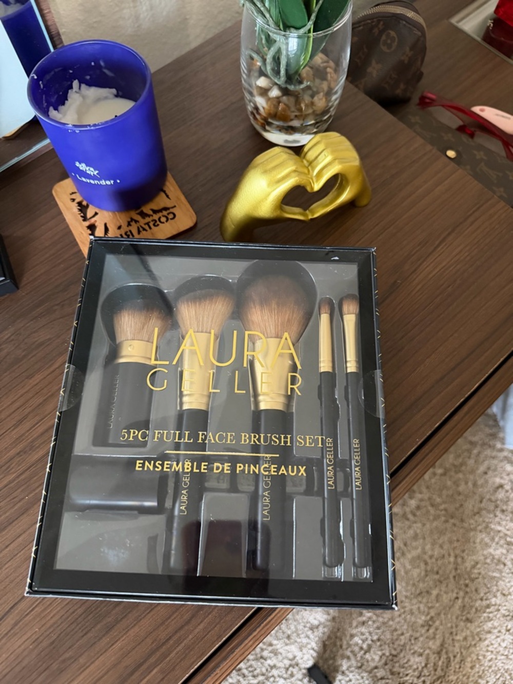 Laura Geller 5 Pc Full Face Brush Set - Black & Gold Box